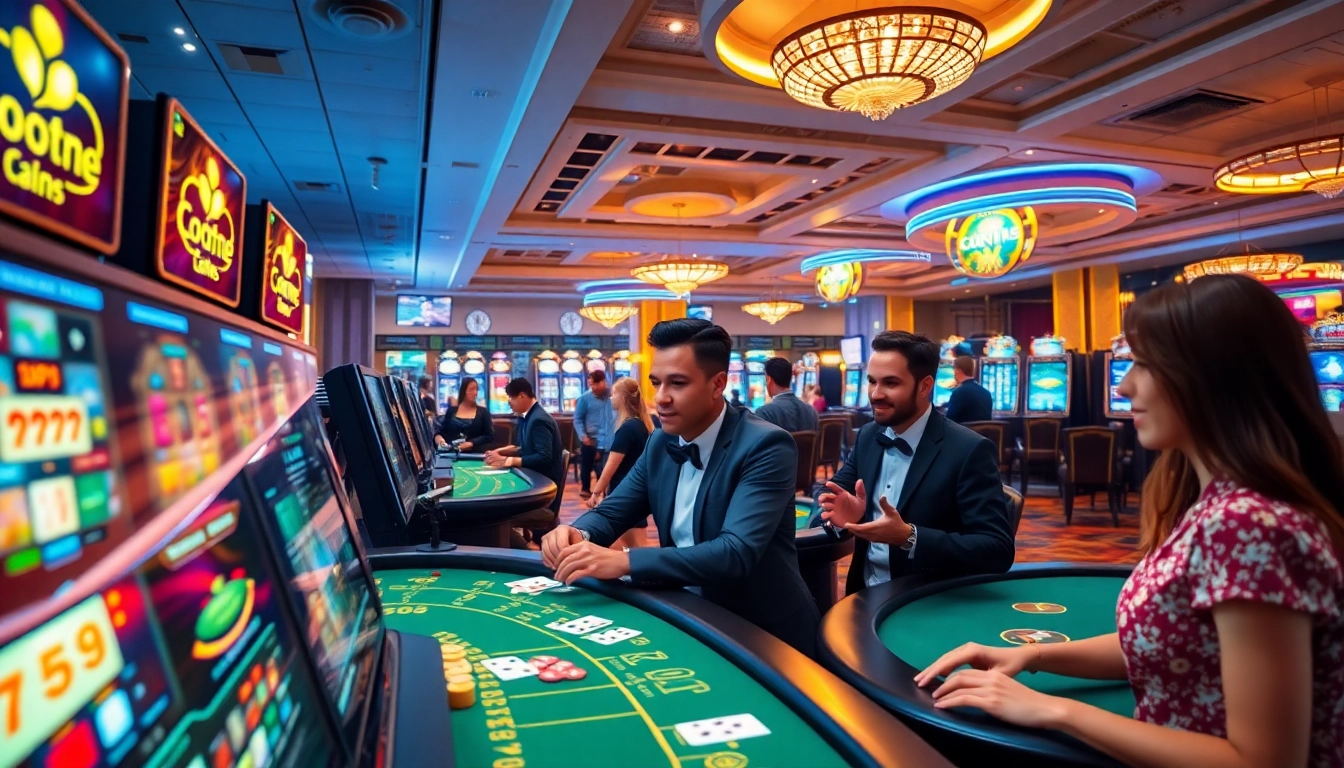 Engaging online casino scene showcasing players at Good88.hu.net with interactive gaming experiences and live dealers.