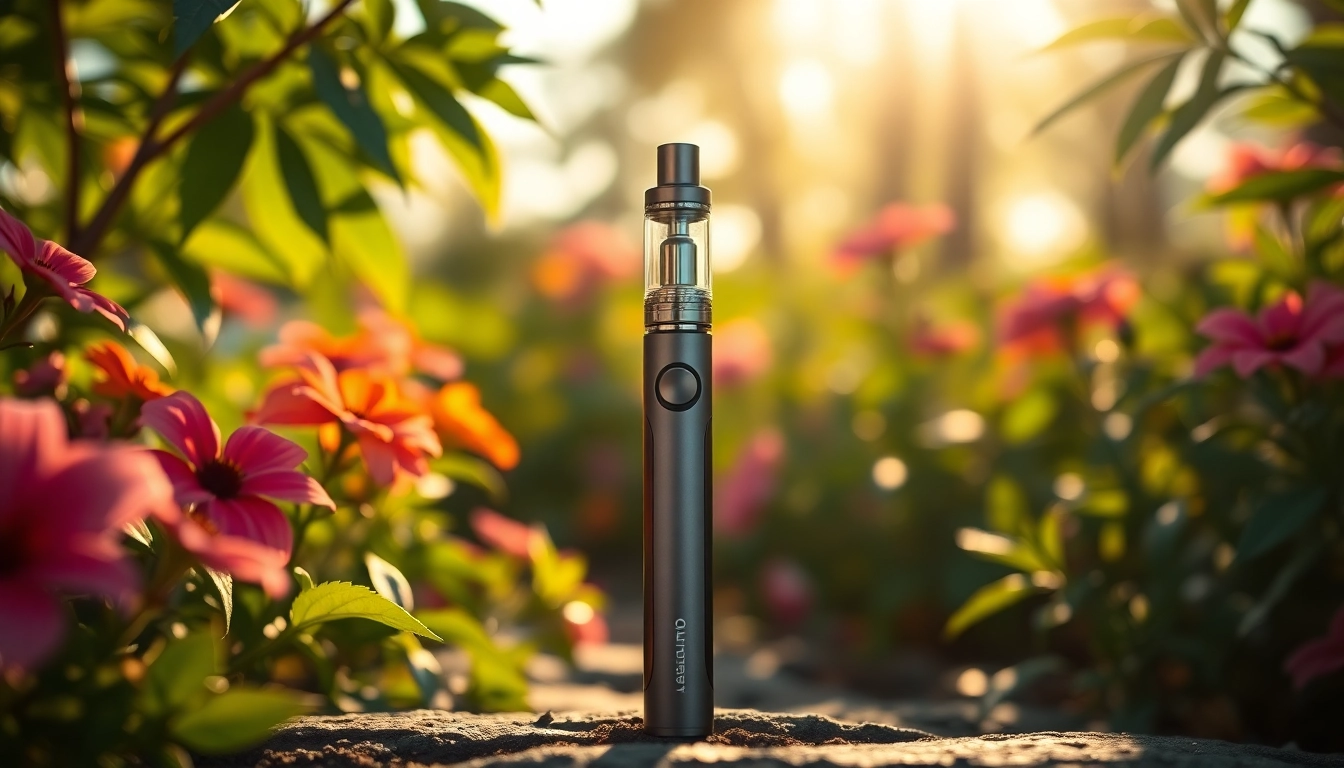 Discover where to buy dmt with this elegant DMT vape pen in a serene garden.
